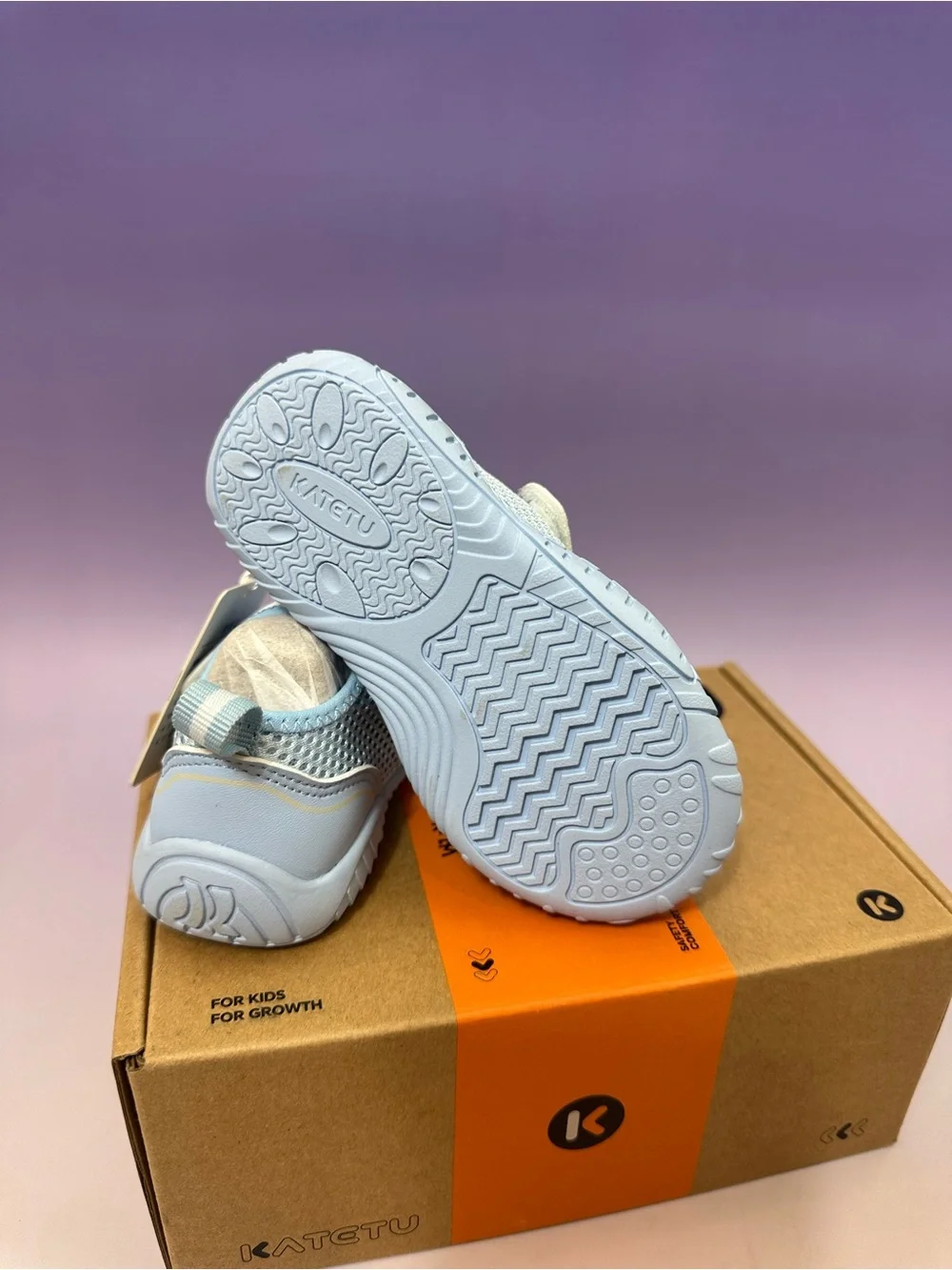 Caterpillar Light Blue Mesh Hook-and-Loop Kids Sneakers